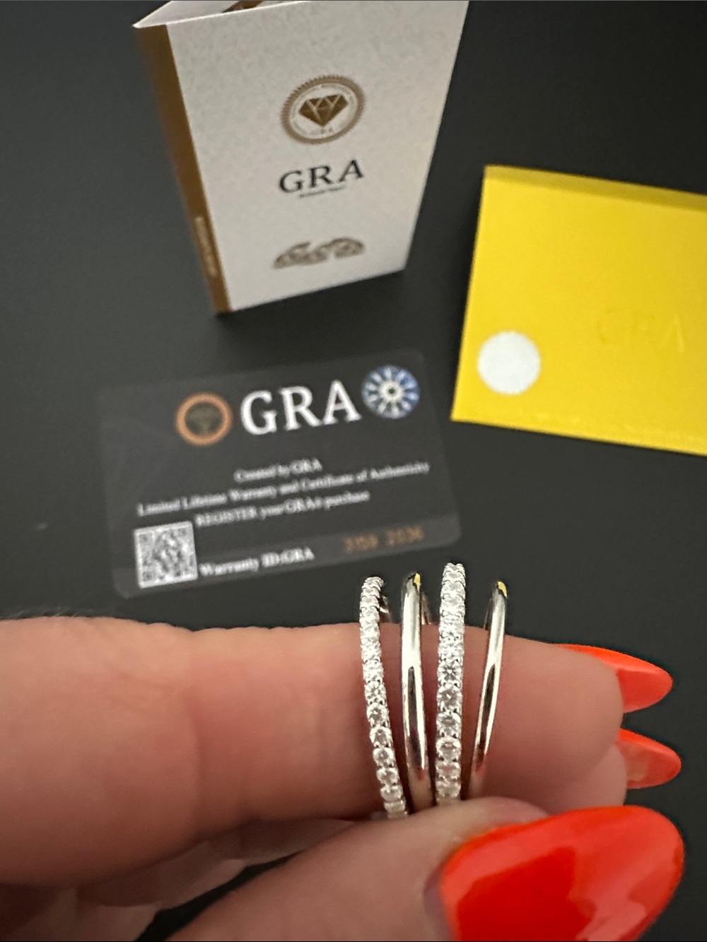 GRA Cert Moissanite 925 Silver 4.3 ctw VVS D Pavé Ring. 4 Rings Looped - Picture 10 of 13